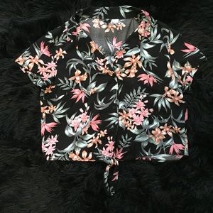 H&M Button Up Crop Top